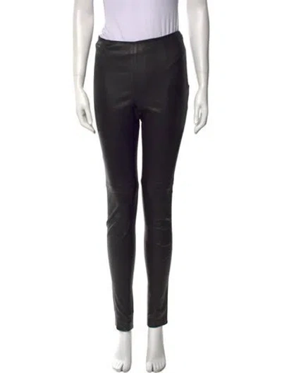 Pre-owned Dior Lamb Leather Skinny Leg Pants In Black
