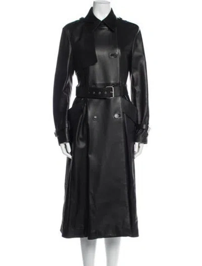 Pre-owned Dior Lamb Leather Trench Coat In Black