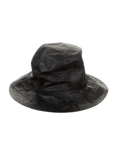 Pre-owned Dior Lambskin Bucket Hat In Black