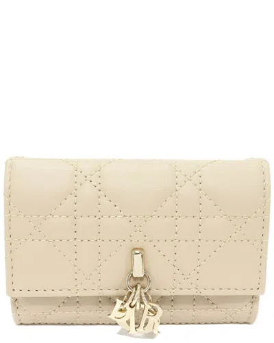 Dior Lambskin Coin & Card Case Beige (authentic Pre-loved) In Brown/beige