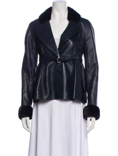 Pre-owned Dior Lambskin Fur Jacket In Green