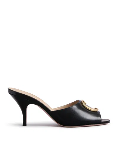 Dior Lambskin Initials Heel Sandal In Black