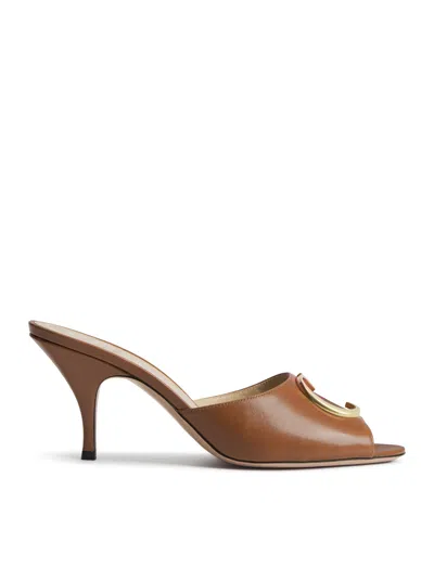 Dior Lambskin Initials Heel Sandal In Nude