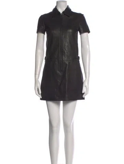 Pre-owned Dior Lambskin Mini Dress In Black