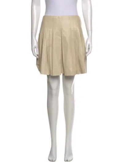 Pre-owned Dior Lambskin Mini Skirt In White