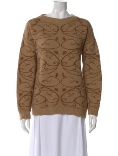 Pre-owned Dior Lambswool Patterned Sweater In Brown