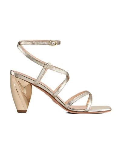 Dior Laminated Leather High-heeled Sandals In Nude