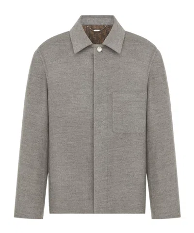 Dior Lapel Long-sleeved Casual Jacket In Gray