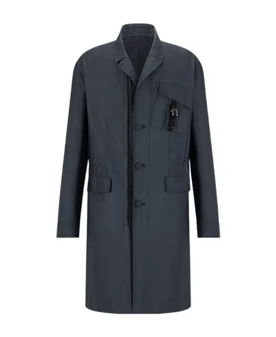 Dior Lapel Long-sleeved Coat In Black
