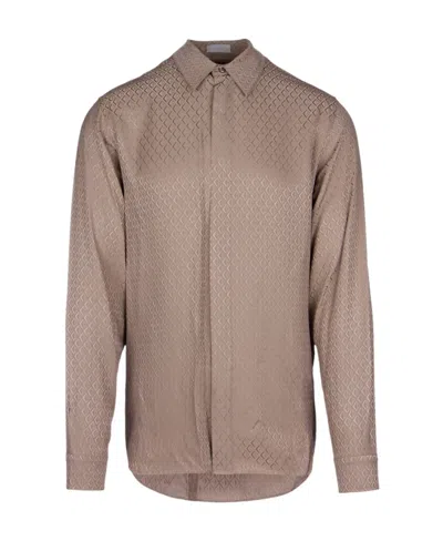 Dior Lapel Long-sleeved Shirt In Nude