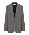Dior Lapel Long-sleeved Wool Suit Coat In Gray