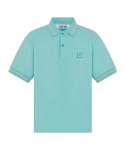 Dior Lapel Short Sleeve Polo Shirt In Blue