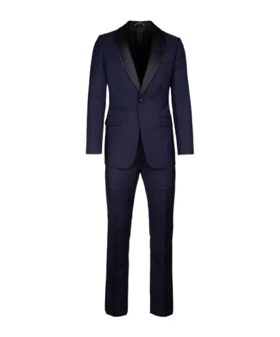 Dior Lapel Suit In Dark Blue