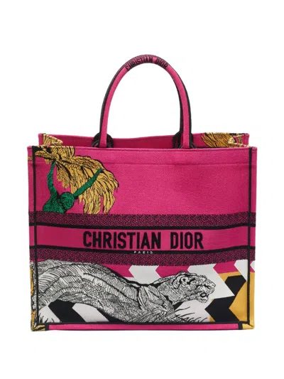 Pre-owned Dior Large Book Printed Tote Bag In Pink