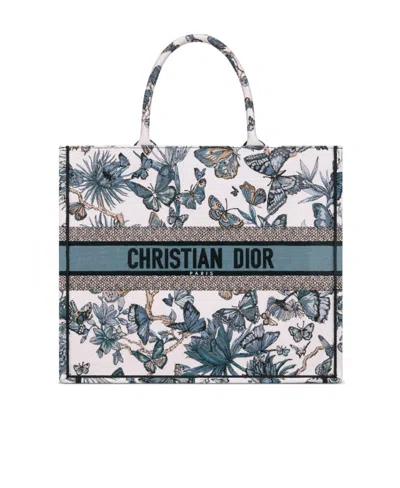 Dior Large Book Tote Handbag In Gray