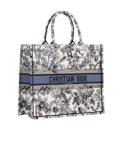Dior Large Book Tote Handbag In Gray