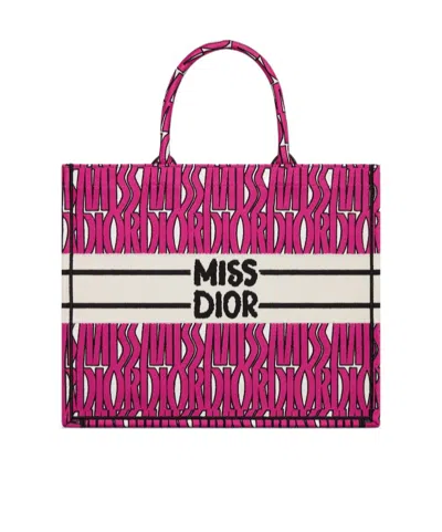 Dior Large Book Tote Handbag In Pink