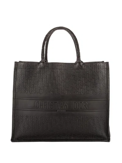 Pre-owned Dior Large  Book Tote Bag In Black