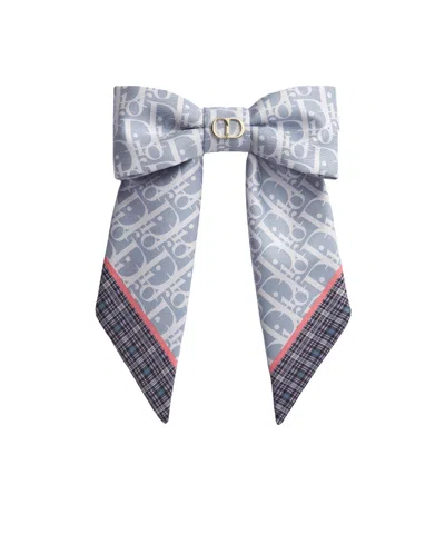 Dior Large  Infini Tartan  Twist Bow In Multi
