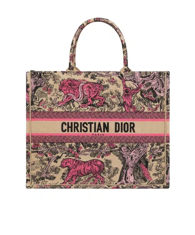 Dior Large Iviera Book Tote Handbag In Brown
