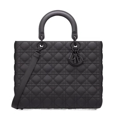 Dior Large Lady  Bag In Black
