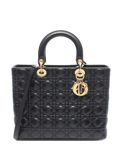 Pre-owned Dior Large Lady  Tote Bag In Black