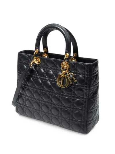 Pre-owned Dior Large Lady  Tote Bag In Black