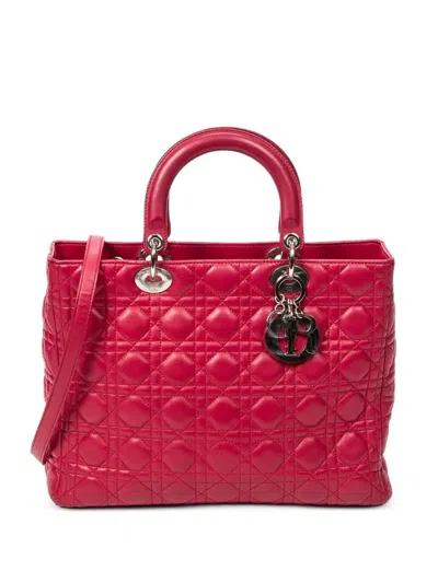 Pre-owned Dior Large Lady  Tote Bag In Pink