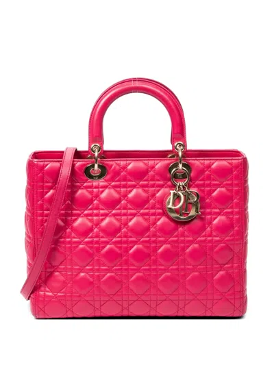 Pre-owned Dior Large Lady  Tote Bag In Pink