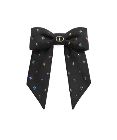 Dior Large Revolution Flowers  Twist Bow In Pink