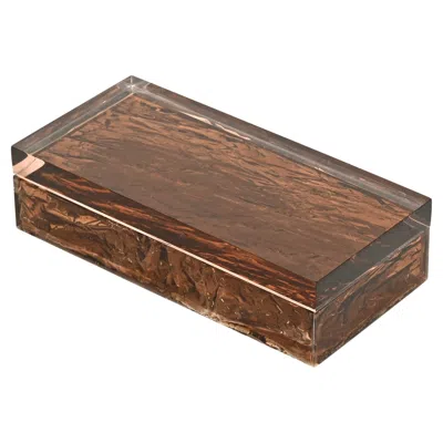 Pre-owned Dior Large Smoked "frozen" Lucite Italian Decorative Jewelry Box, Italy 1970s In Brown