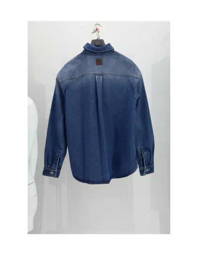 Dior Laser-print Denim Jacket In Blue
