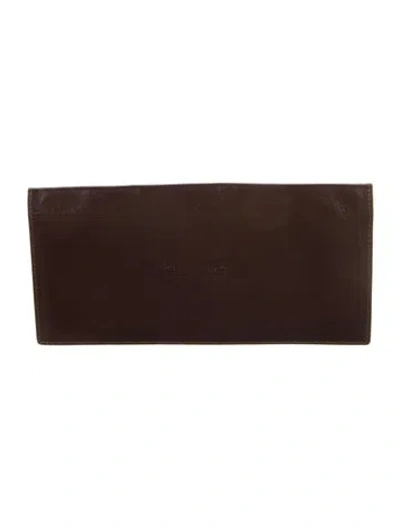 Pre-owned Dior Late 1970's - Early 1980's Calfskin Wallet In Brown