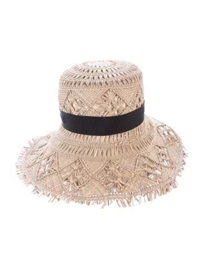 Pre-owned Dior Layered Straw Sun Hat In Neutral