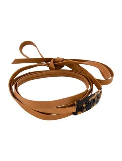 Pre-owned Dior Leather & Resin 'chris 1947' Choker Necklace, 80" In Multi