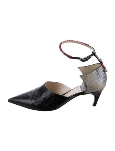 Pre-owned Dior Leather Animal Print D'orsay Pumps In Multi