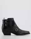 DIOR LEATHER ANKLE BOOT WITH SILVER BUCKLE