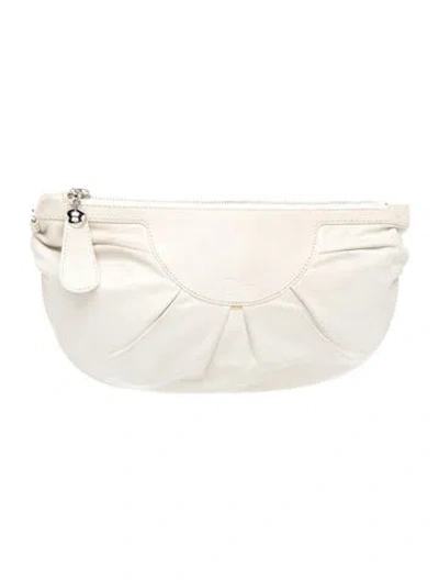 Pre-owned Dior Leather Babe Pouch In Neutral