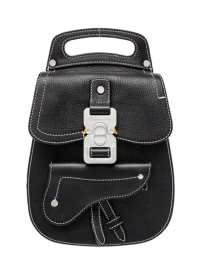 Pre-owned Dior Leather Backpack In Black
