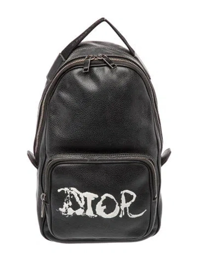 Pre-owned Dior Leather Backpack In Black