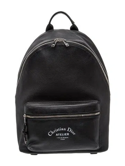 Pre-owned Dior Leather Backpack In Black