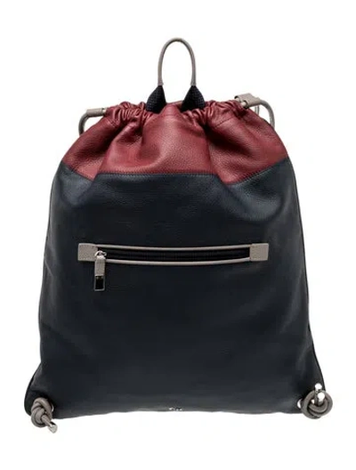 Pre-owned Dior Leather Backpack In Blue