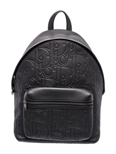 Pre-owned Dior Leather Backpack In Blue