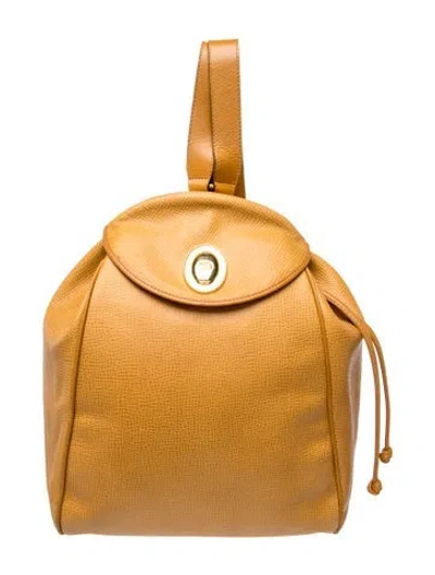 Pre-owned Dior Leather Backpack In Neutral