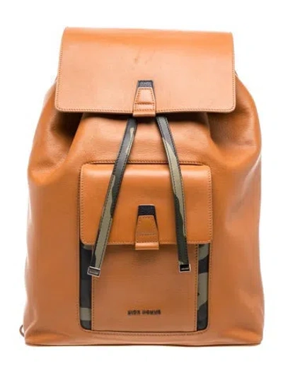 Pre-owned Dior Leather Backpack In Purple
