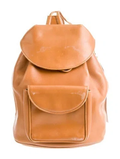 Pre-owned Dior Leather Backpack Vintage In Brown