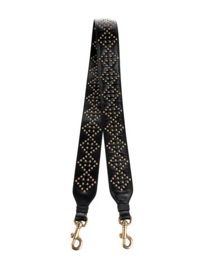 Pre-owned Dior Leather Bag Strap In Black