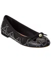 Dior Leather Ballerina Flat In Black