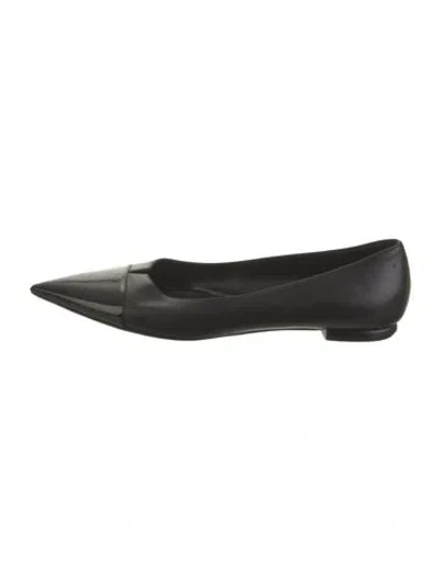 Pre-owned Dior Leather Ballet Flats In Black