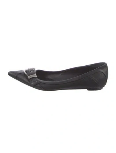 Pre-owned Dior Leather Ballet Flats In Black